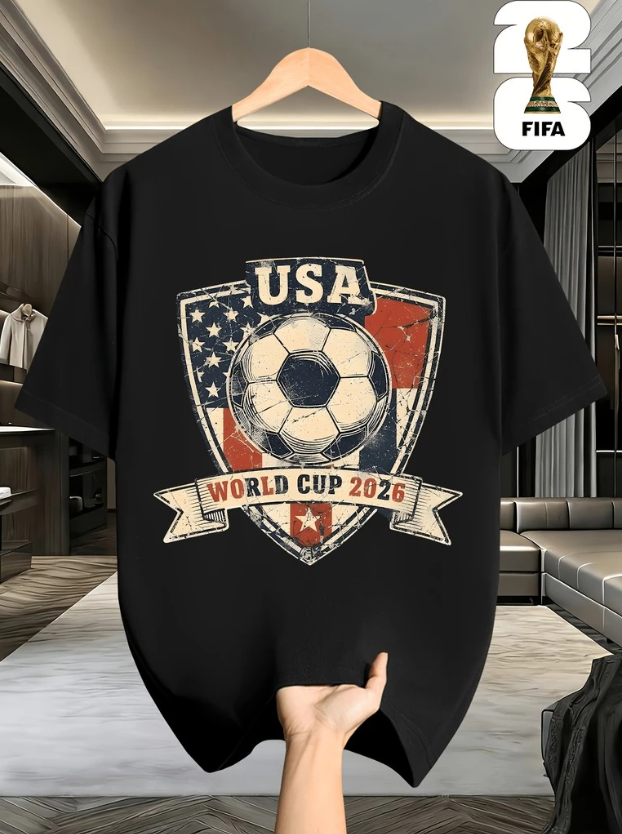 World Cup 2026 short-sleeved football t-shirt, suitable for everyday wear.