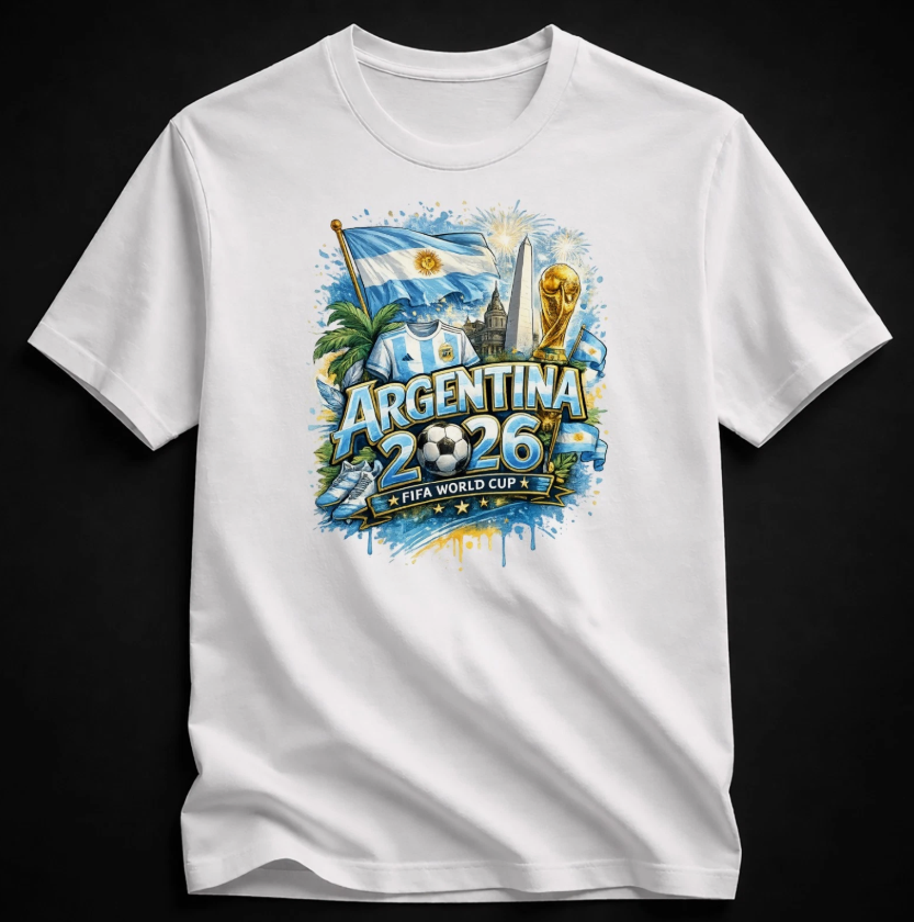 Fifa World Cup 2026 T-Shirt Soccer Graphic Tee USA Football Fan, Argentina