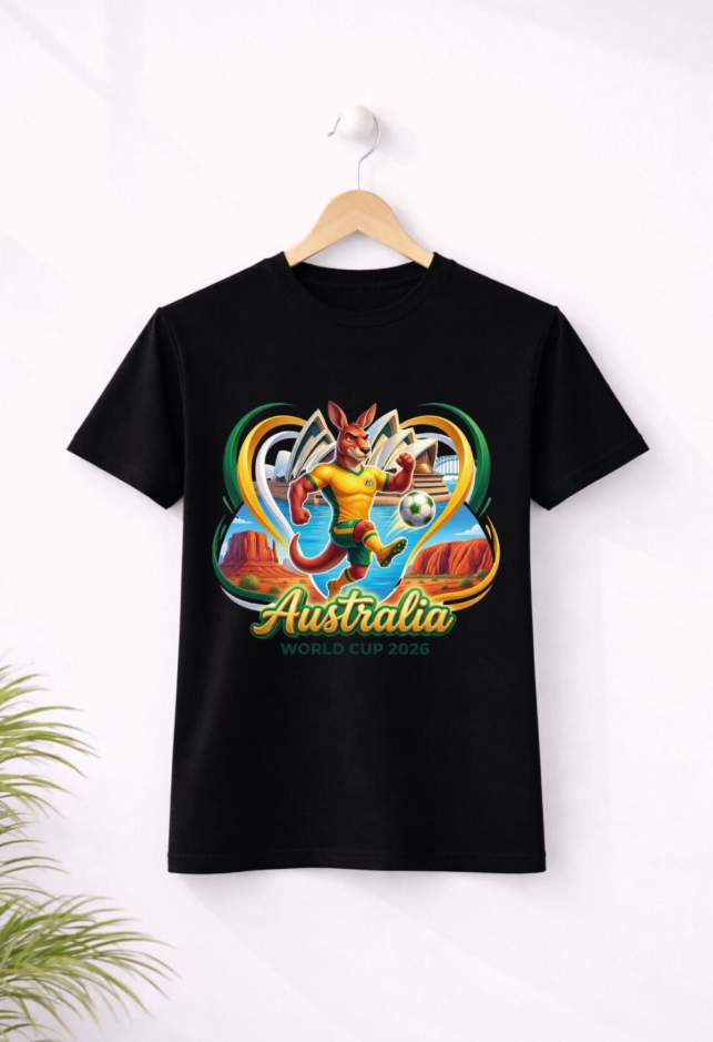 Australia Soccer Shirt 2026,Australian Football Fan T-Shirt,Kangaroo Soccer Tee,Australia World Cup Shirt,Aussie Fan Gift,Soccer Graphic Tee