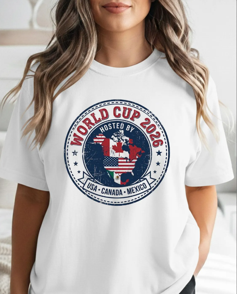 World Cup 2026 USA Canada Mexico Soccer Tee | Retro Badge Tournament Shirt
