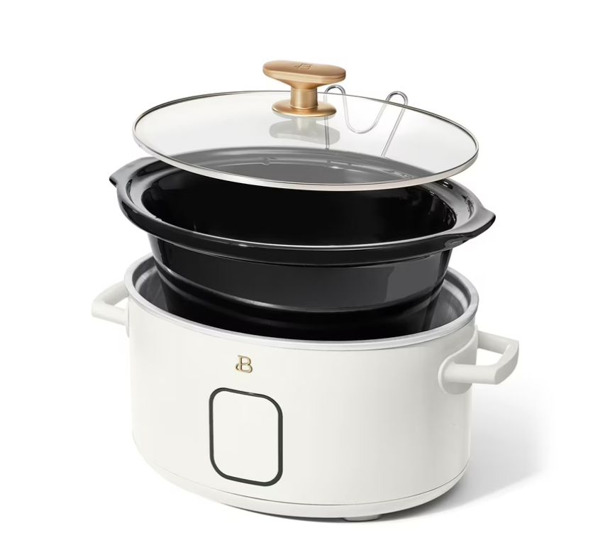 Beautiful 6 Qt Programmable Slow Cooker, White Icing by Drew Barrymore