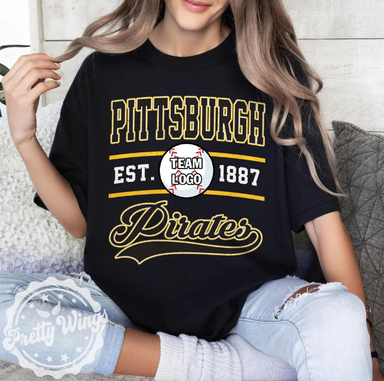 Pittsburgh Baseball Shirt Vintage Sport Tee, Pittsburgh Pirates Inspired Shirt, Retro Pittsburgh Baseball Fan Shirt, Game Day Tee