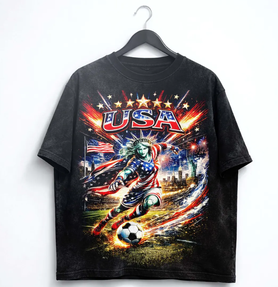World Cup 2026 USA Soccer Shirt, USA Football Skull Tee, Liberty Graphic Tee, World Cup 2026 Shirt, Streetwear Tee, Unisex T-Shirt.