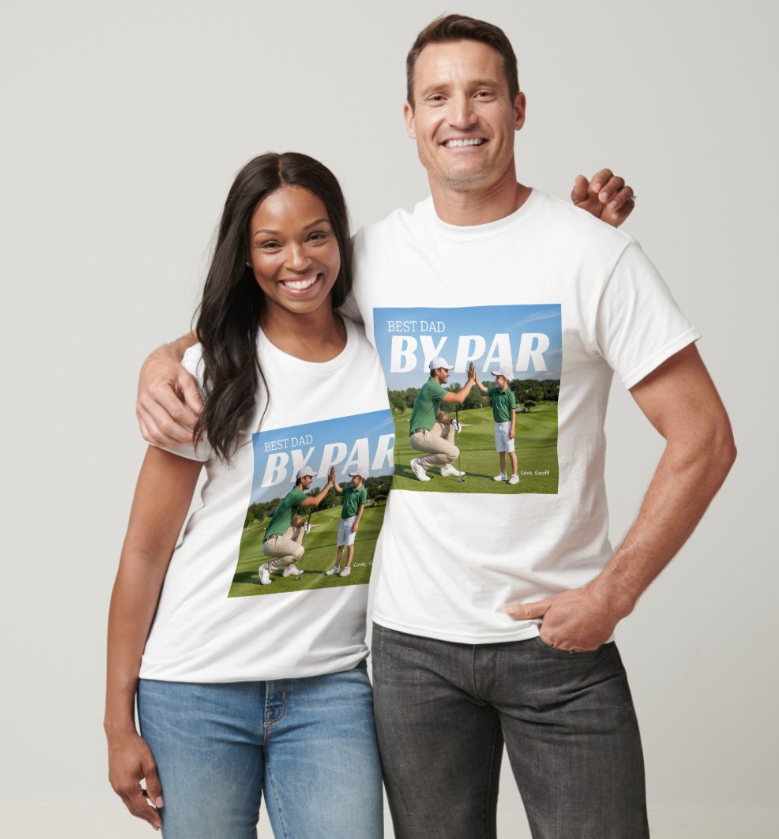 Personalized Father’s Day PhotoPop Photo T-Shirt – Custom Dad Photo Gift Tee
