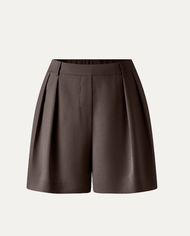 Lyocell-Linen Tailored Shorts with Pockets