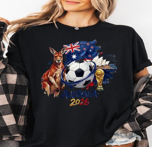 Australia 2026 World Cup Shirt, Soccer Fan T-Shirt, Football Graphic Tee, Kangaroo Australia Tee, FIFA 2026 Fan Gift, Sydney Football Shirt