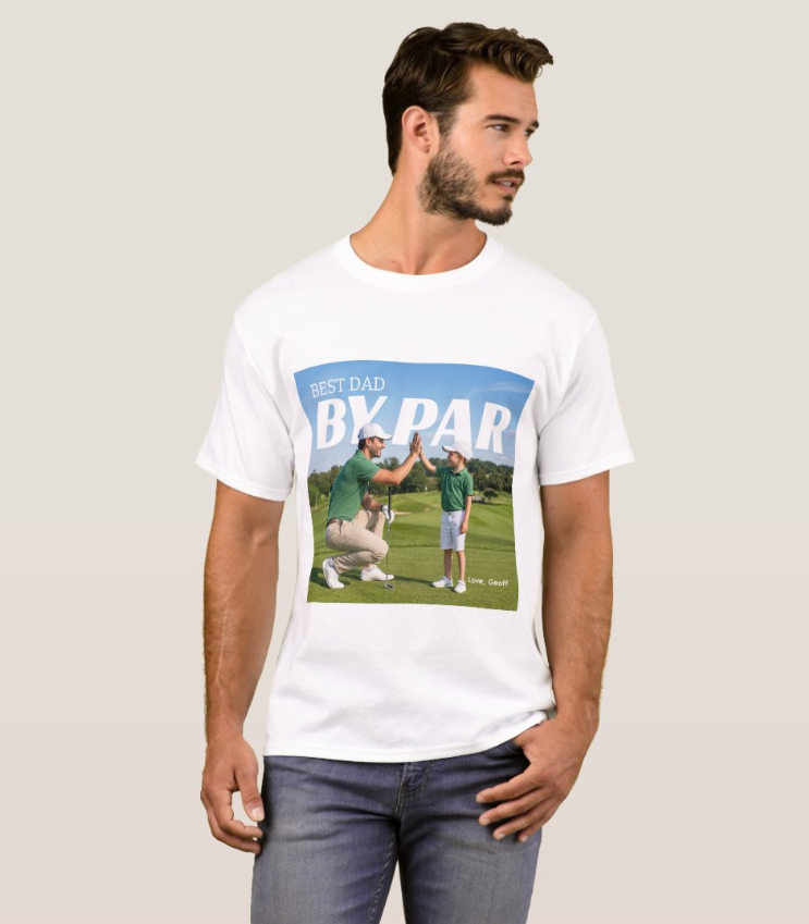 Personalized Father’s Day PhotoPop Photo T-Shirt – Custom Dad Photo Gift Tee