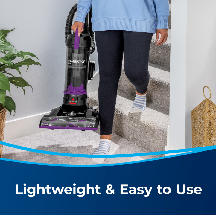 BISSELL PowerForce Helix, Bagless, Upright Vacuum, Pet Friendly, Scatter-Free Technology, Helix Dirt Separation System, Lightweight, 3313U, Purple & Black