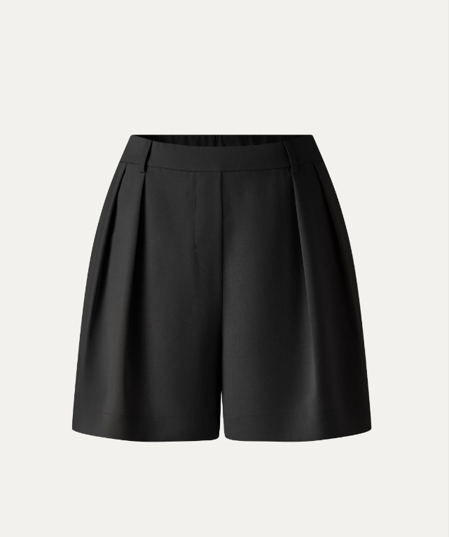 Lyocell-Linen Tailored Shorts with Pockets