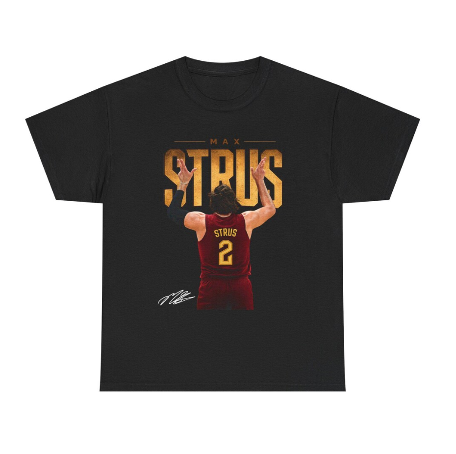 Max Strus Cleveland T Shirt Autograph Edition Basketball Player Tee