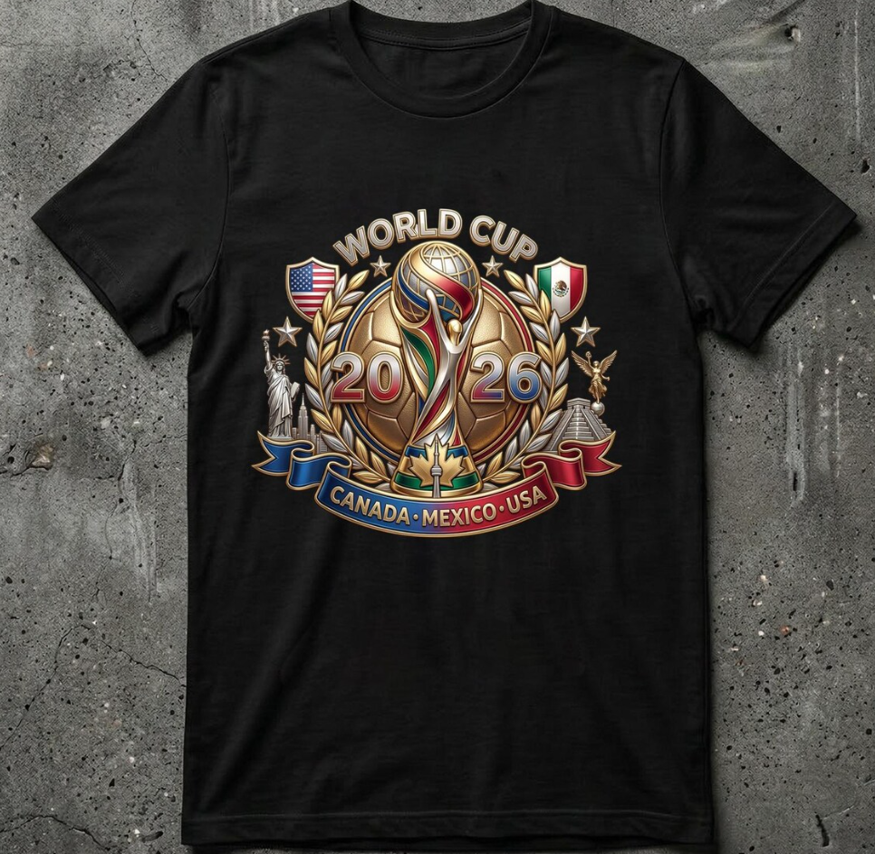 World Cup 2026 Soccer Shirt 3D, Custom USA Canada Mexico Football Tee