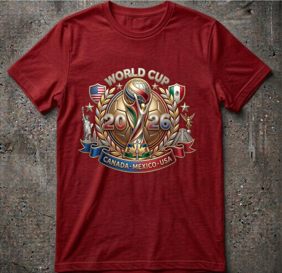 World Cup 2026 Soccer Shirt 3D, Custom USA Canada Mexico Football Tee