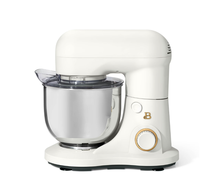 Beautiful 3.5 Qt Stand Mixer, White Icing with Flat Beater, Dough Hook, Balloon Whisk
