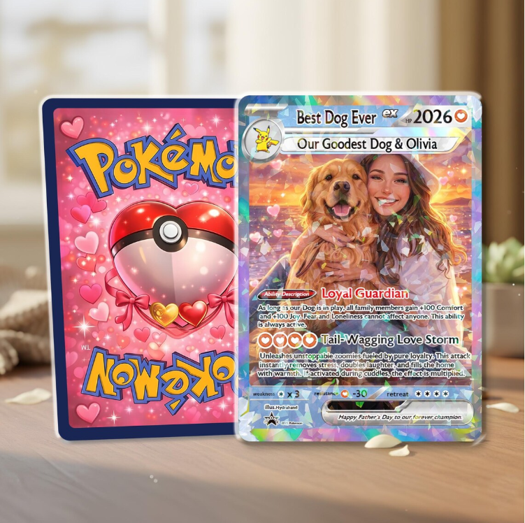 Custom Pet Trading Card, Anime Style Dog Portrait, Personalized Keepsake, Dog Lover Gift