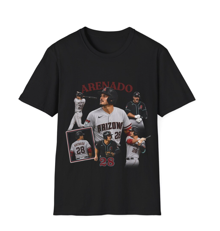 Nolan Arenado Baseball Collage T-Shirt Nolan Arenado Diamondbacks Player Tee