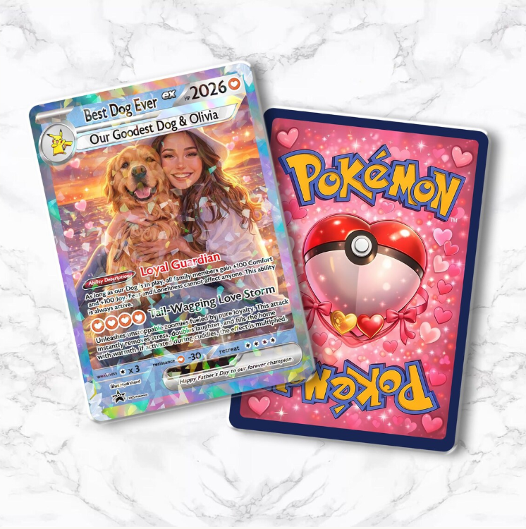 Custom Pet Trading Card, Anime Style Dog Portrait, Personalized Keepsake, Dog Lover Gift