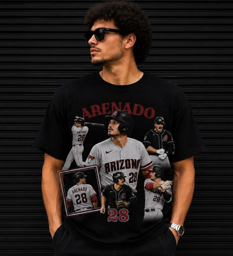 Nolan Arenado Baseball Collage T-Shirt Nolan Arenado Diamondbacks Player Tee