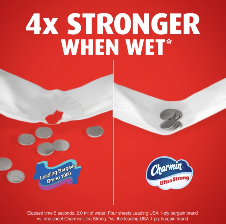 Charmin Ultra Strong Toilet Paper 30 Mega Rolls, 220 Sheets Per Roll