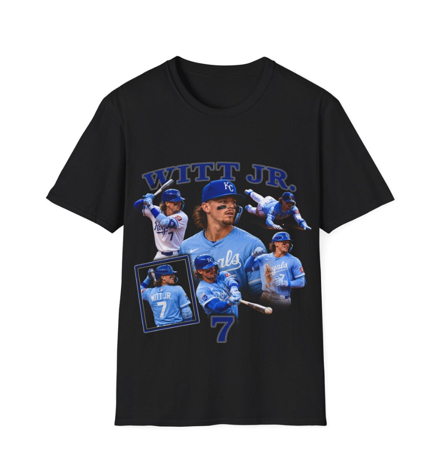 Bobby Witt Jr. Baseball Collage T-Shirt KC Royals Player Tee