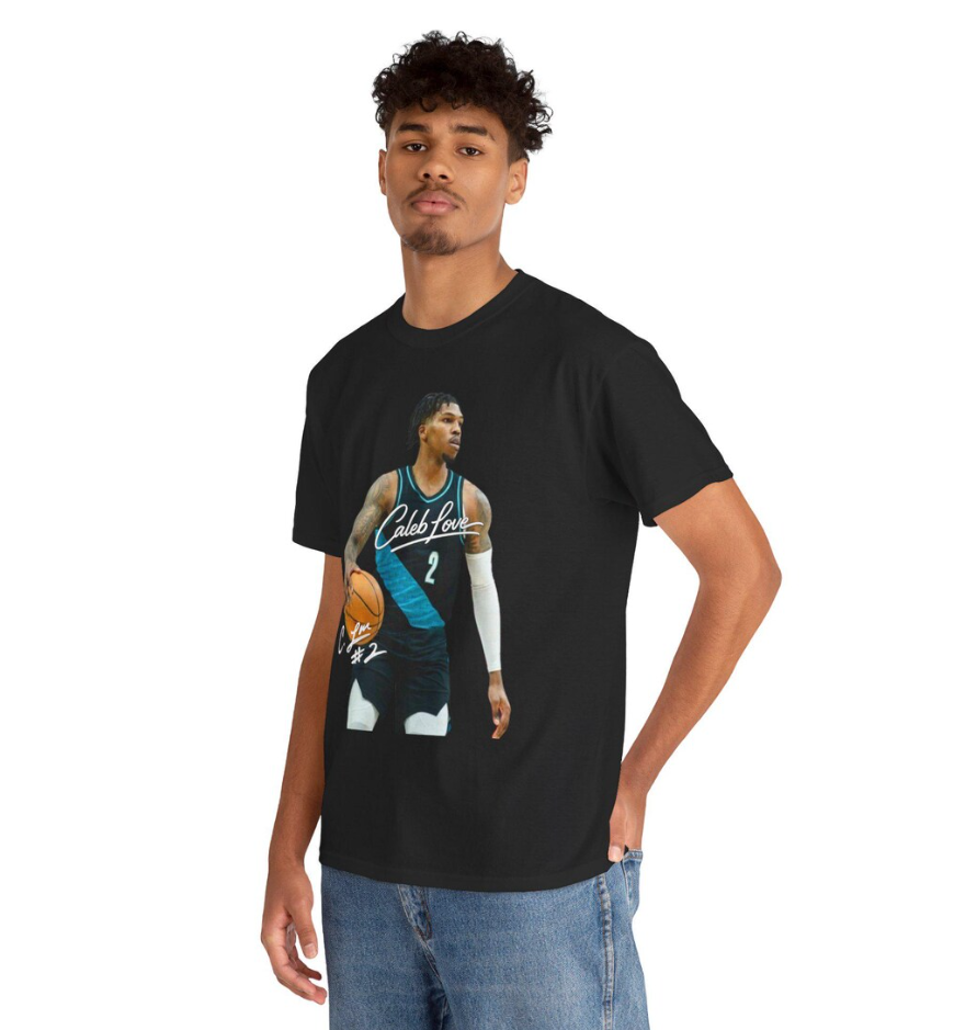 Caleb Love Portland Trail Blazers T Shirt Basketball Player Tee