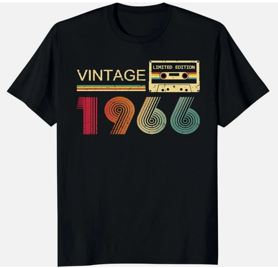 Vintage 1966 T Shirts for Men 60Th Birthday Gifts for Men Dad Fathers Day Birthd