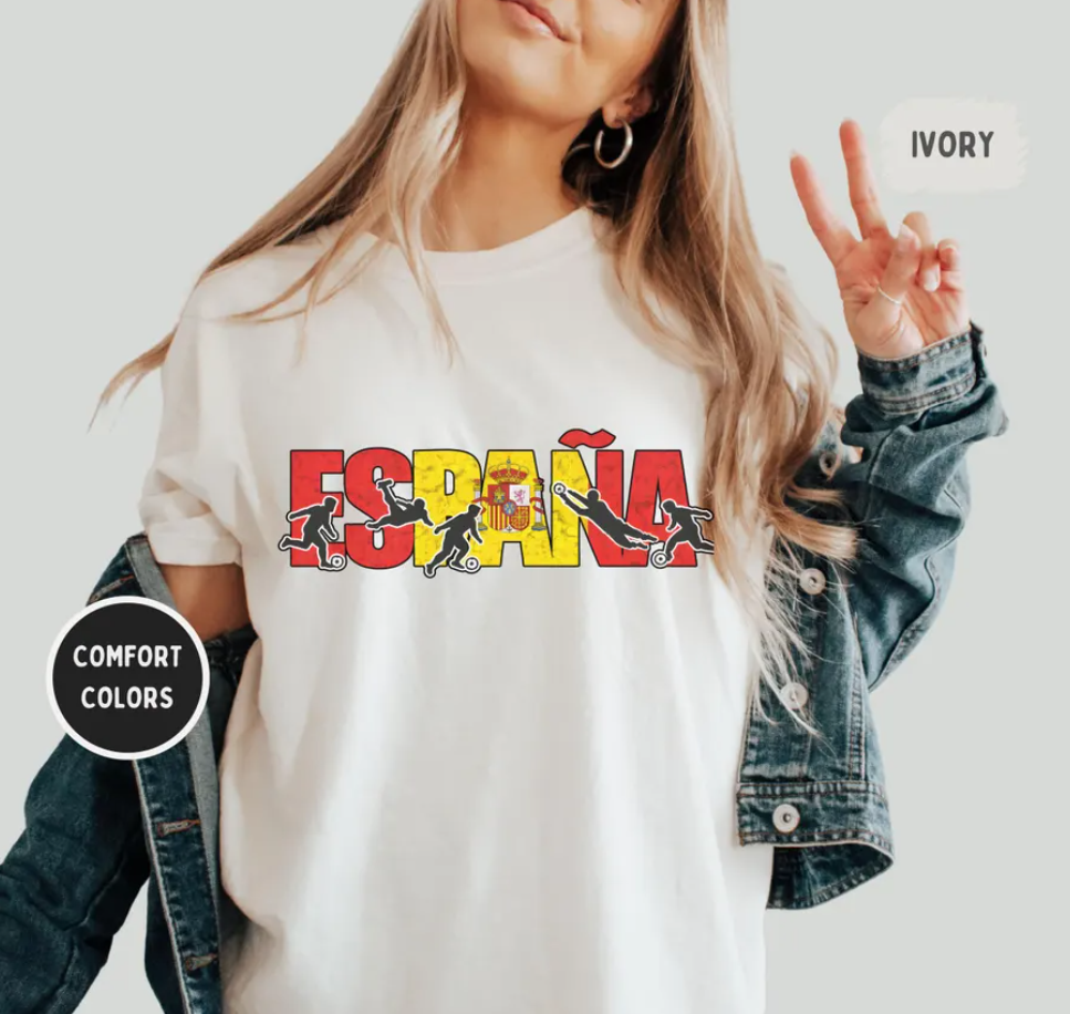 Spain Soccer Comfort Colors shirt | Spain Patriotic World Football Fan Tee | Cup Soccer Lover Gift