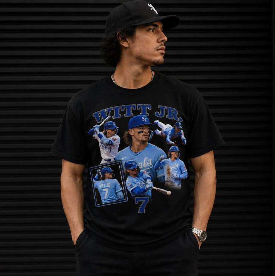 Bobby Witt Jr. Baseball Collage T-Shirt KC Royals Player Tee