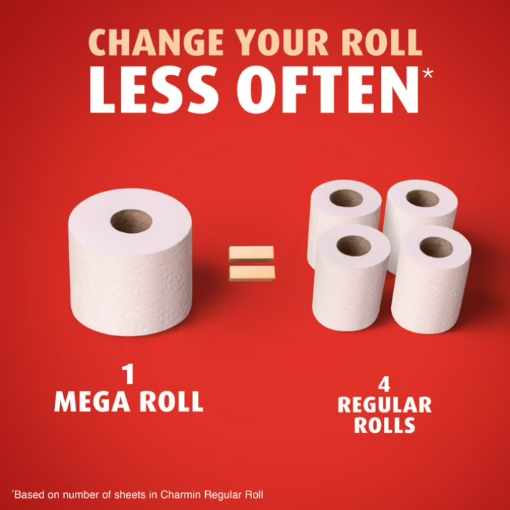 Charmin Ultra Strong Toilet Paper 30 Mega Rolls, 220 Sheets Per Roll