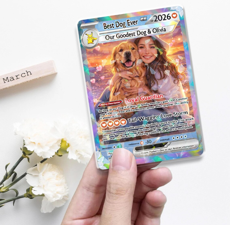 Custom Pet Trading Card, Anime Style Dog Portrait, Personalized Keepsake, Dog Lover Gift