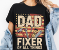 Fixer of All Things Dad PNG Fathers Day Sublimation American Flag Tools Graphic Handyman Shirt Design Gift for Him Men DIY Art