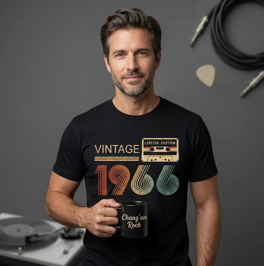 Vintage 1966 T Shirts for Men 60Th Birthday Gifts for Men Dad Fathers Day Birthd