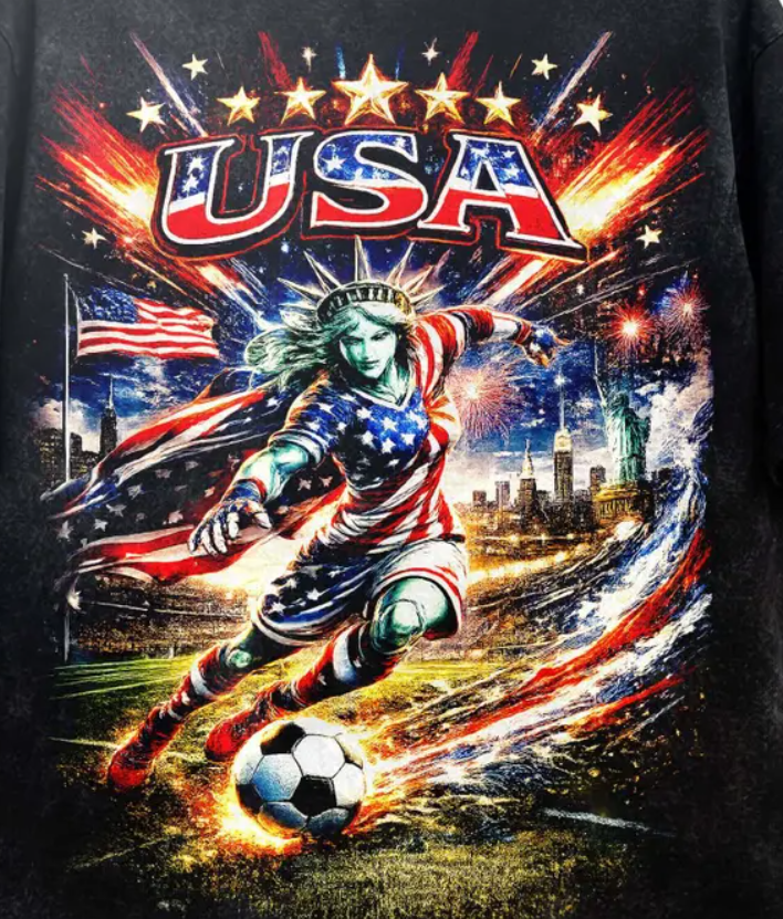 World Cup 2026 USA Soccer Shirt, USA Football Skull Tee, Liberty Graphic Tee, World Cup 2026 Shirt, Streetwear Tee, Unisex T-Shirt.