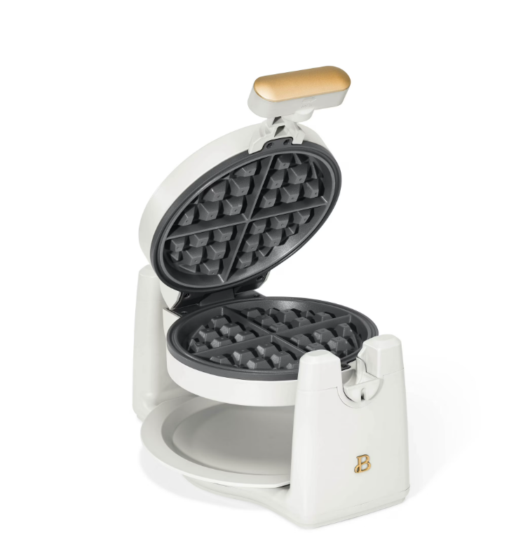 Beautiful Rotating Belgian Waffle Maker, White Icing by Drew Barrymore