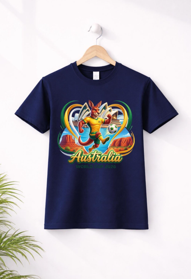 Australia Soccer Shirt 2026,Australian Football Fan T-Shirt,Kangaroo Soccer Tee,Australia World Cup Shirt,Aussie Fan Gift,Soccer Graphic Tee