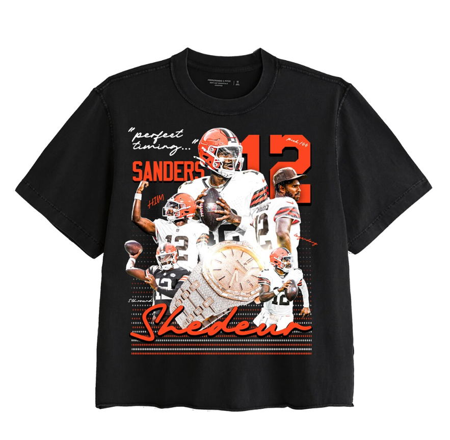 Shedeur Sanders Browns Graphic Tees Football Lendendary Cleveland  NFL  Perfect Timing