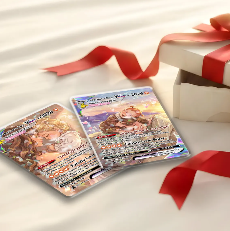 Personalized Anime Trading Card, Mother's Day Keepsake, Custom Mom Collectible Print