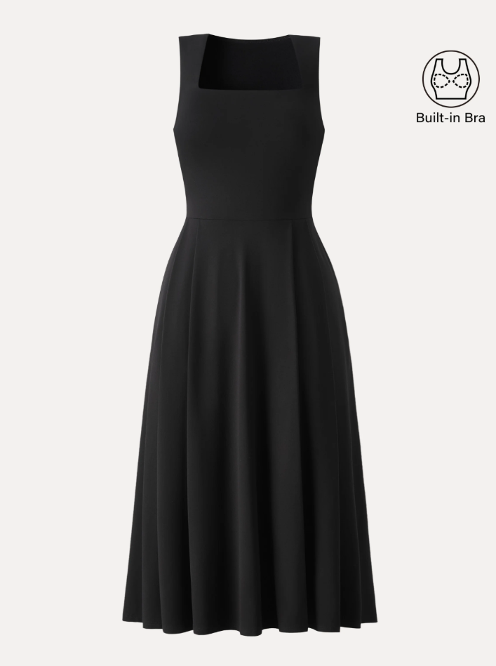 The Anytime Little Black Bra Dress with Pockets