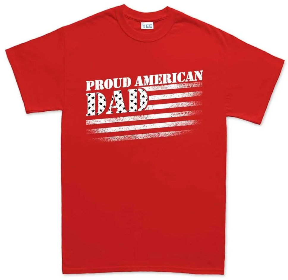 Proud American Dad Shirt, Patriotic Father's Day Gift, Papa Mens Tee Top