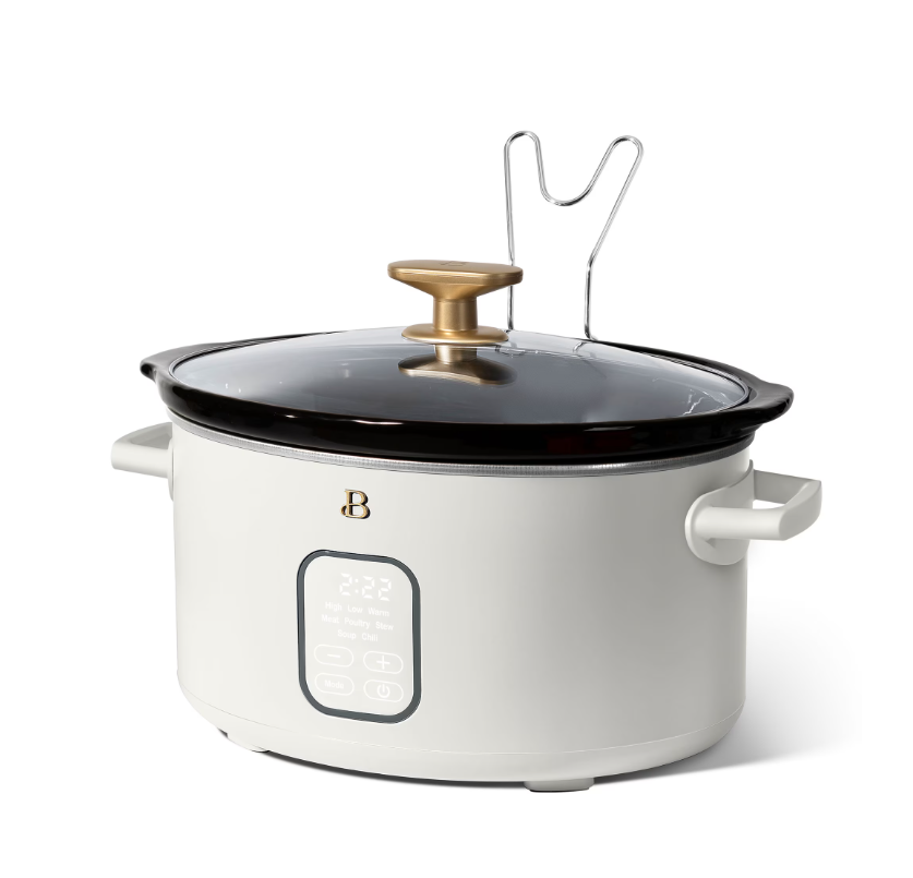 Beautiful 6 Qt Programmable Slow Cooker, White Icing by Drew Barrymore