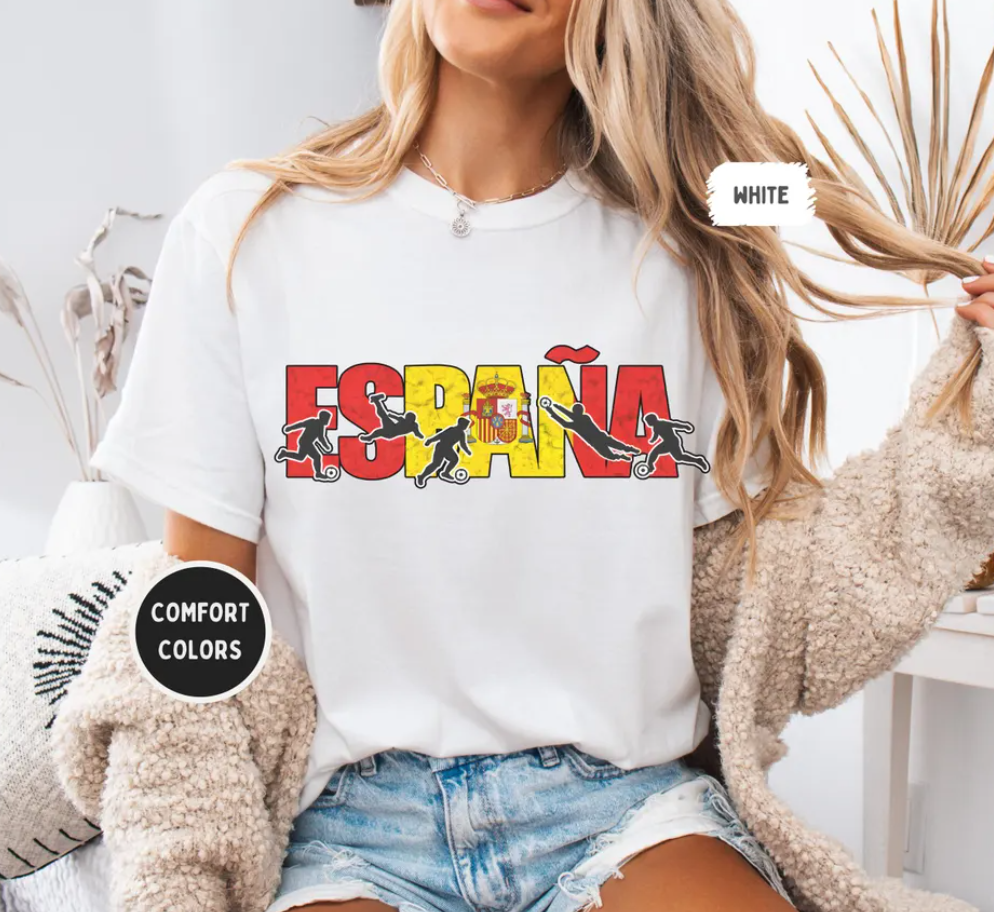 Spain Soccer Comfort Colors shirt | Spain Patriotic World Football Fan Tee | Cup Soccer Lover Gift