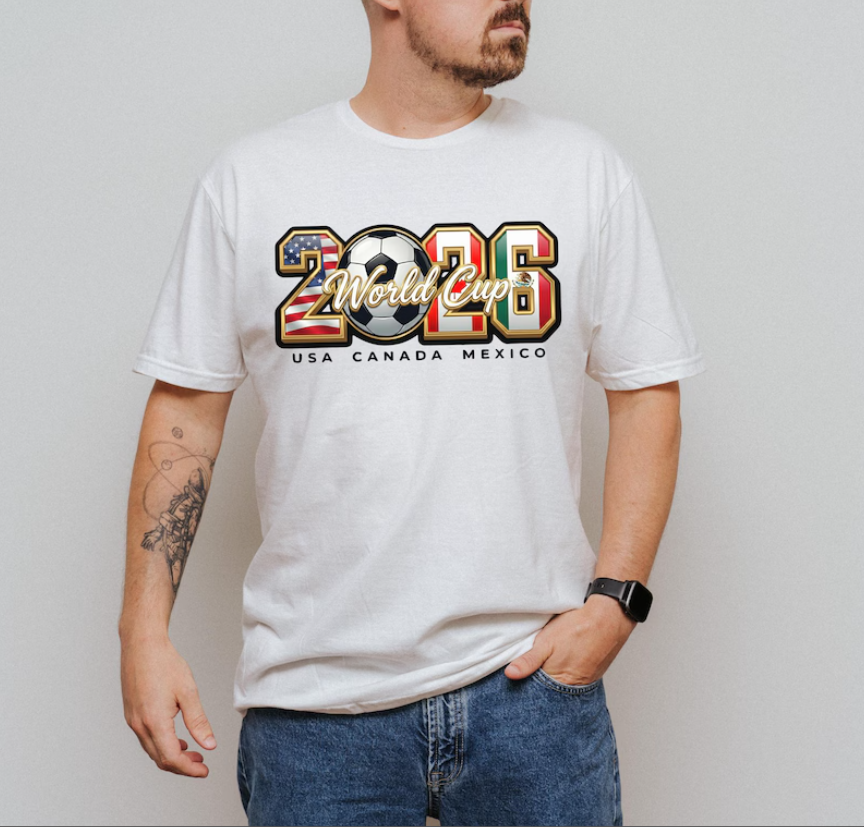 World Cup 2026 T Shirt USA Canada Mexico Soccer Graphic Shirt, World Cup Matching Shirt, Unisex Crewneck T-shirt, Family Crewneck Shirt