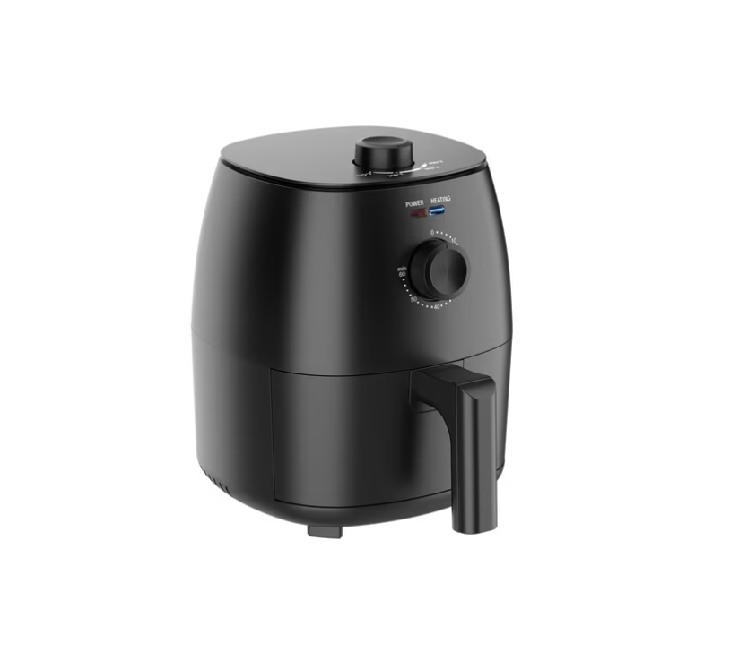 Mainstays 2.2 Qt Air Fryer in Arctic Black with Non-Stick Basket