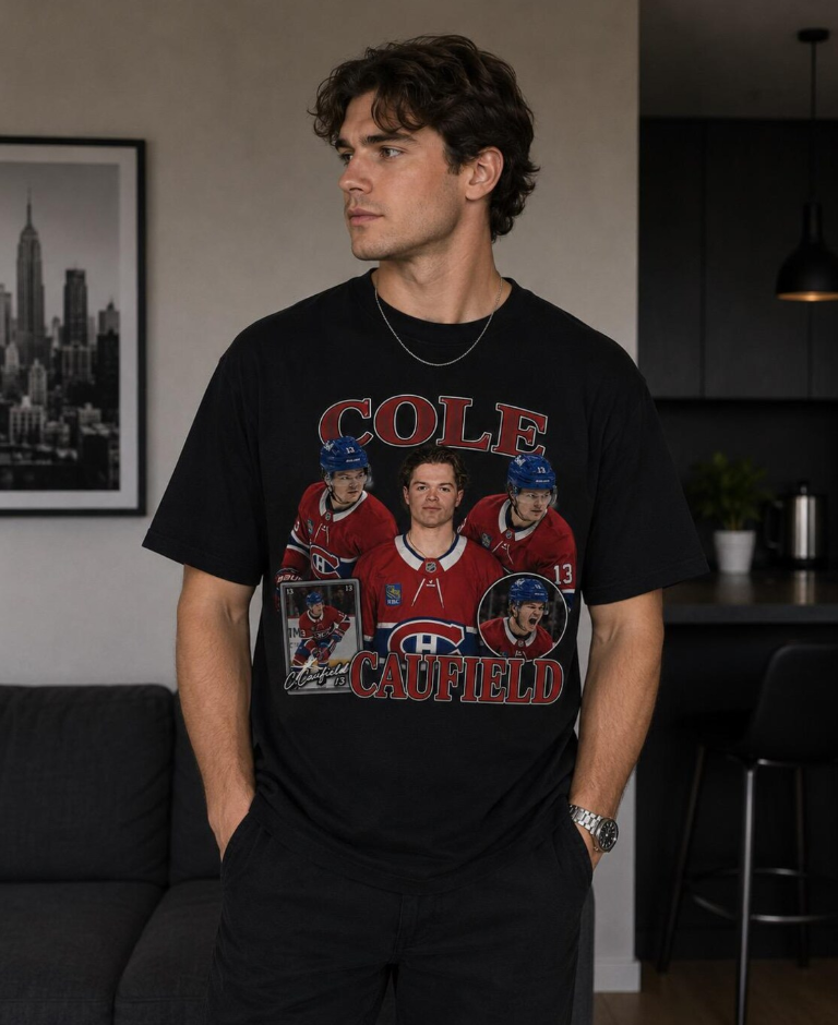 Cole Caufield Hockey Player T-Shirt Montreal Canadiens Fan Tee, Montreal Canadiens merch