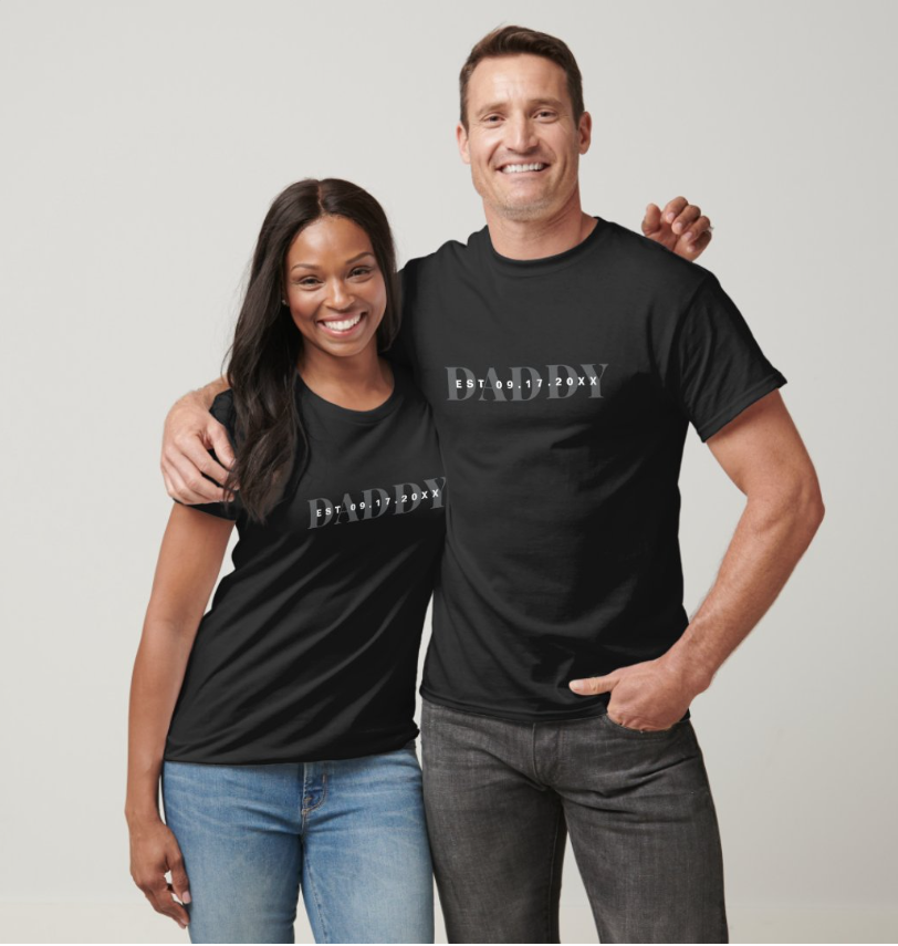 Daddy Modern Minimalist New Dad First Fathers Day T-Shirt