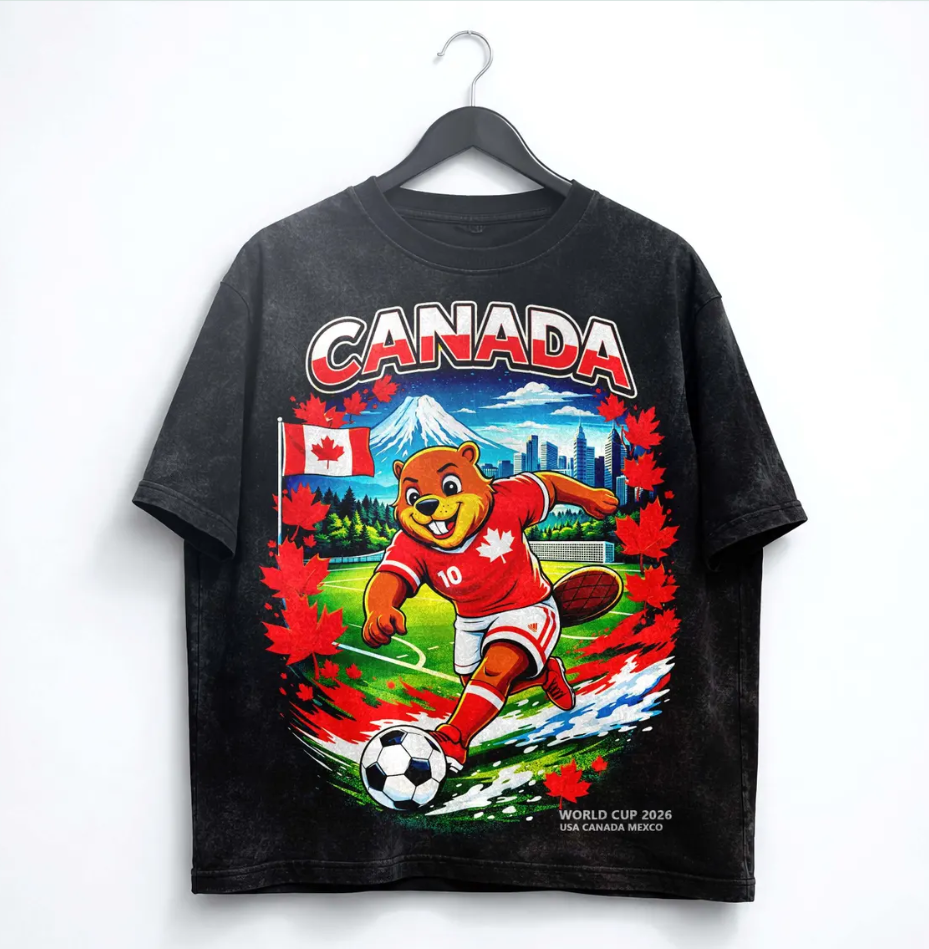 Canada Soccer T-Shirt, Canada Football Graphic Tee, Beaver Soccer Shirt, World Cup 2026 Shirt, Canadian Fan Gift, Unisex T-Shirt.