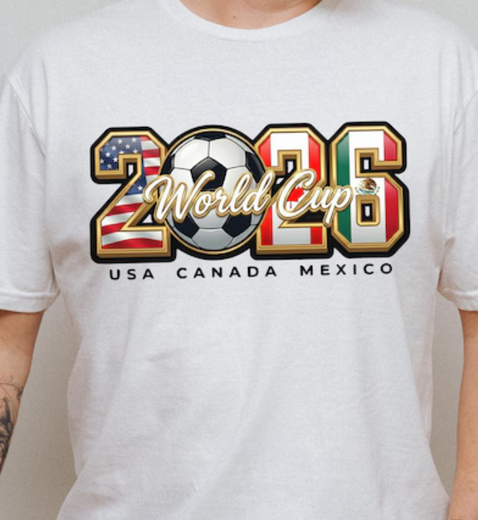 World Cup 2026 T Shirt USA Canada Mexico Soccer Graphic Shirt, World Cup Matching Shirt, Unisex Crewneck T-shirt, Family Crewneck Shirt