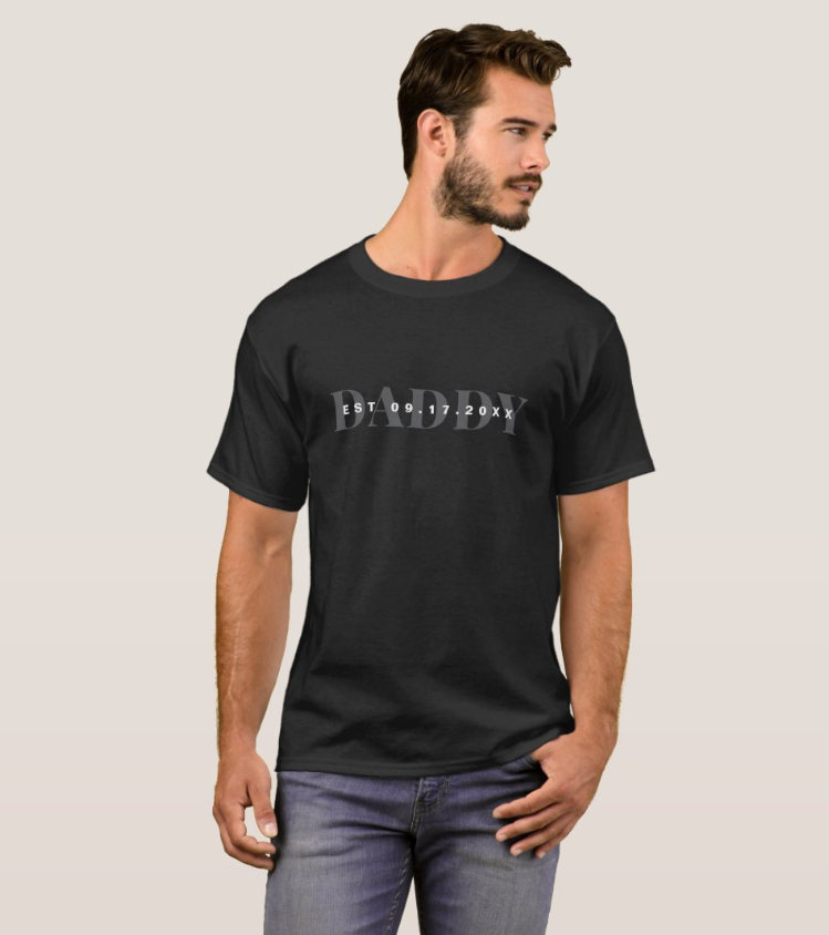 Daddy Modern Minimalist New Dad First Fathers Day T-Shirt