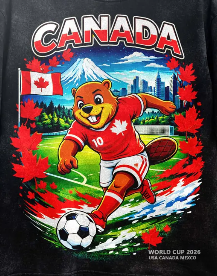 Canada Soccer T-Shirt, Canada Football Graphic Tee, Beaver Soccer Shirt, World Cup 2026 Shirt, Canadian Fan Gift, Unisex T-Shirt.