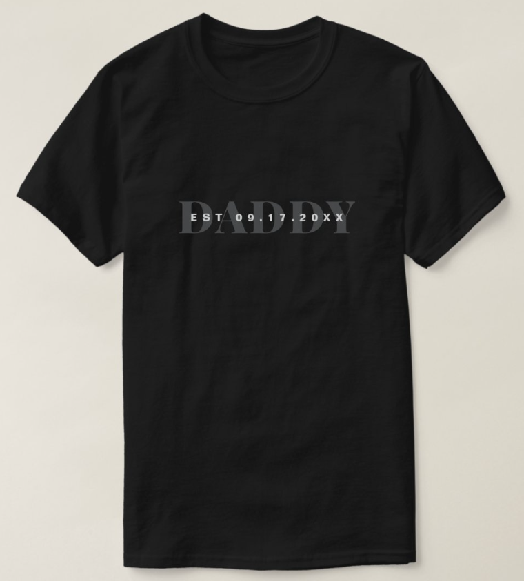 Daddy Modern Minimalist New Dad First Fathers Day T-Shirt
