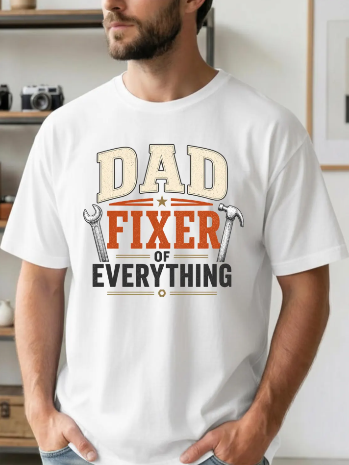 Dad Fixer of Everything Shirt | Vintage Mechanic Handy Dad Graphic Tee